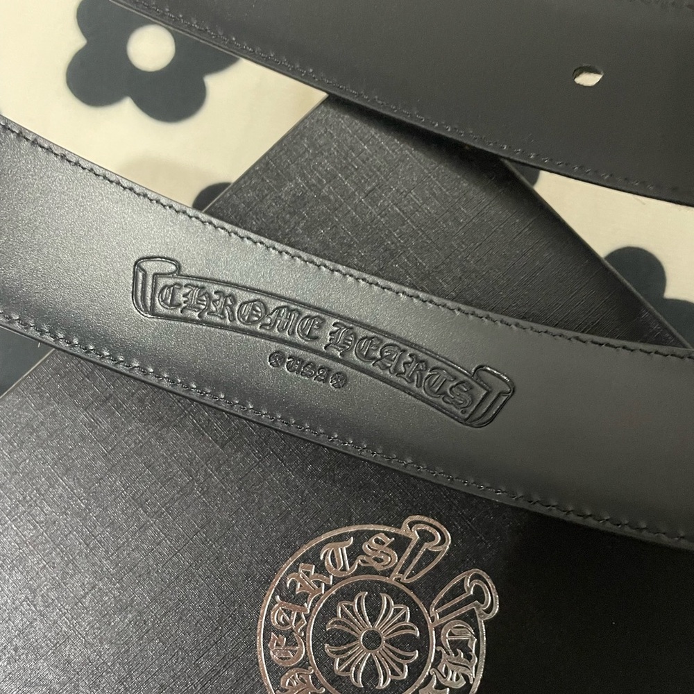 Chrome Hearts Leopard Print Leather Belt with Silver Buckle - Picture 4 of 11